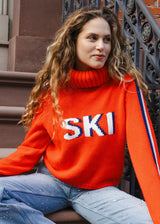 Womens Retro Ski Cropped Turtleneck