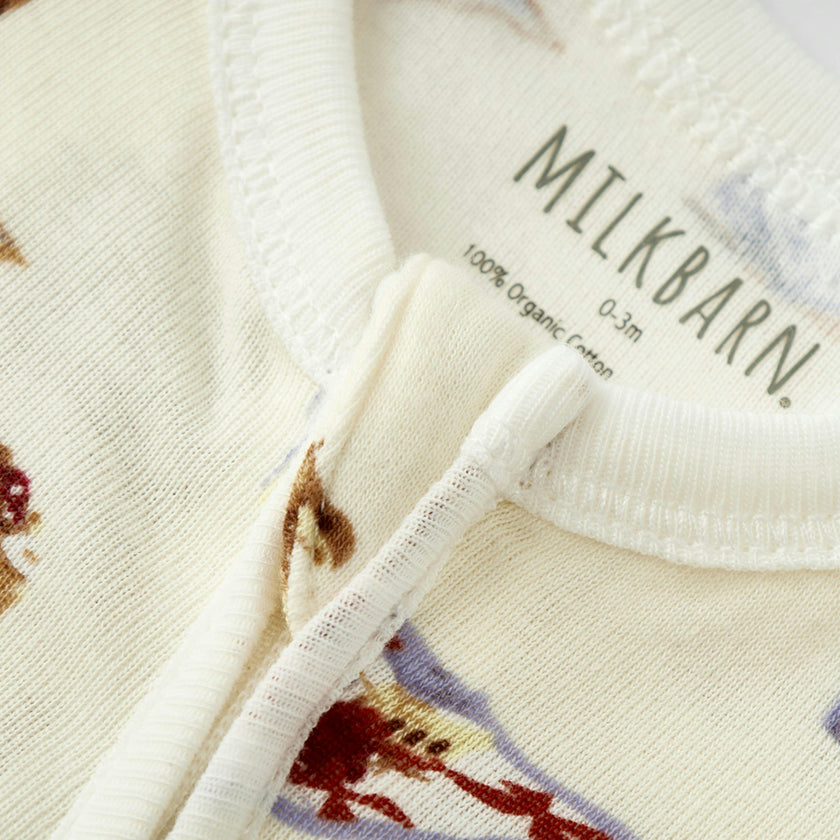 Picnic Organic Cotton Zipper Footed Romper