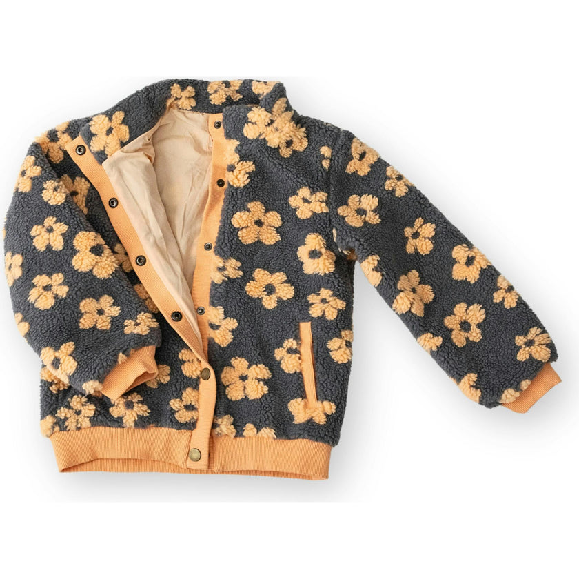 Flower Power Fleece Jacket, Multi Yellow