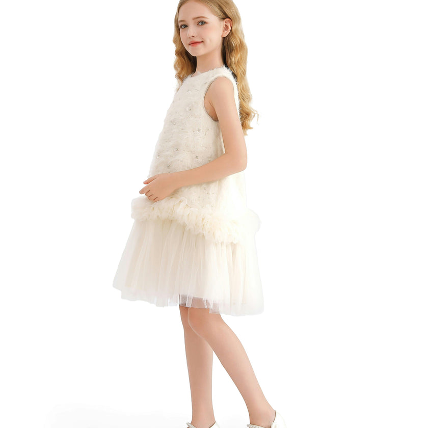 Cream Sparkle Tulle Dress