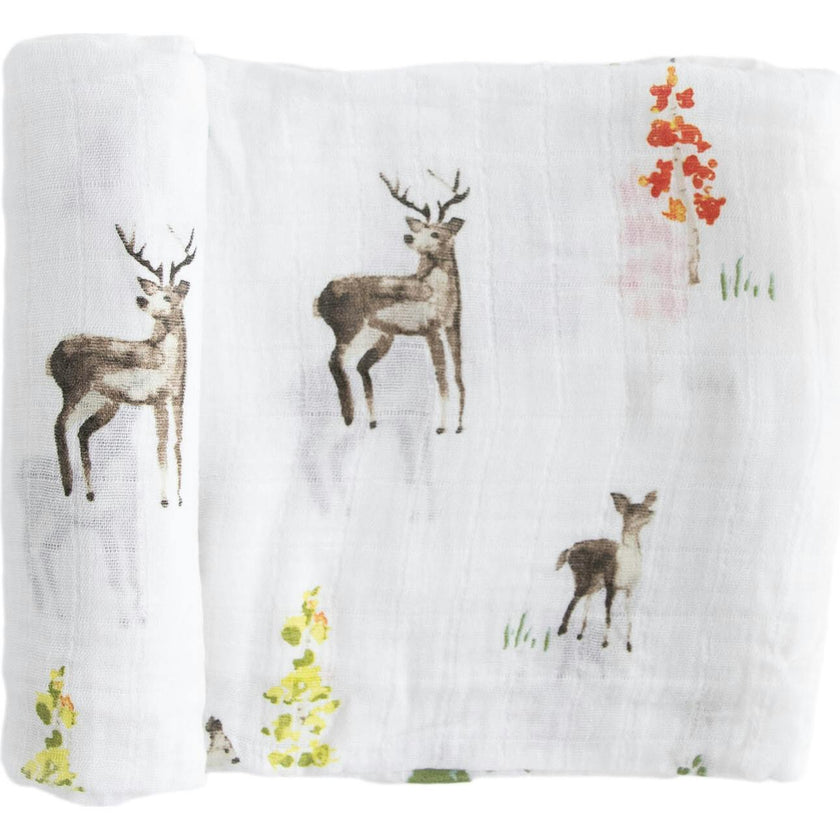 Cotton Muslin Swaddle Blanket - Oh Deer!