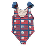 Girls Shelly Suit - Navy Flags
