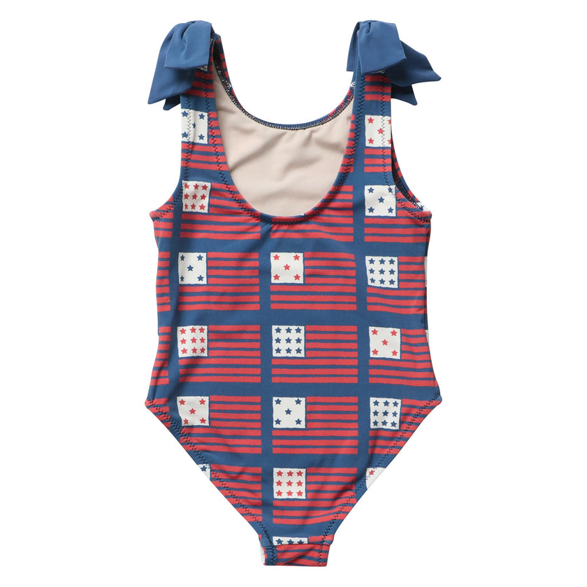 Girls Shelly Suit - Navy Flags