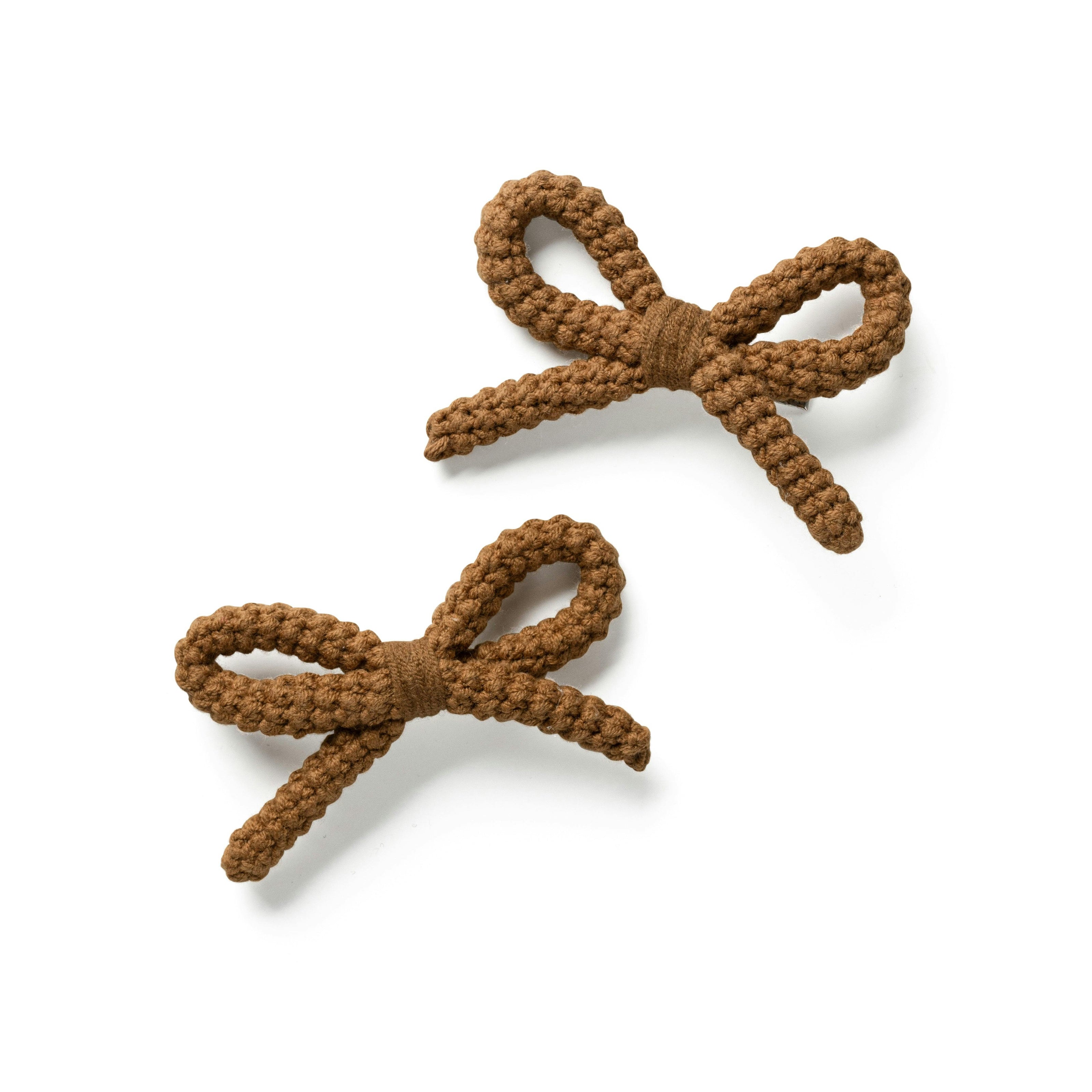 Halo Luxe Juliana Textured Knit Double Clip - Brown
