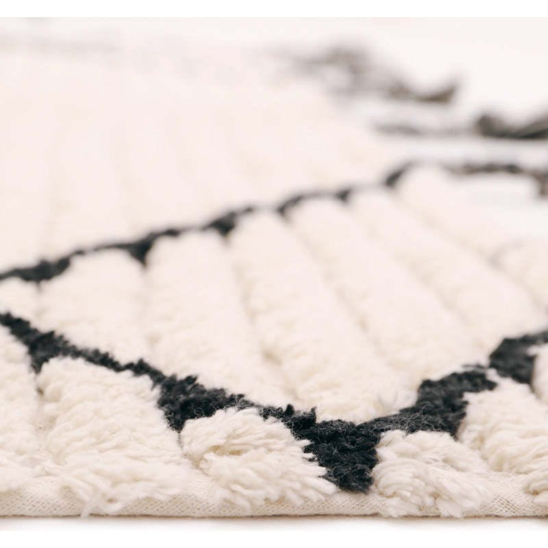 Viktor Braided Tassel Rectangular Rug, Black