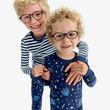 Kids organic PJ top in rainbow of lights