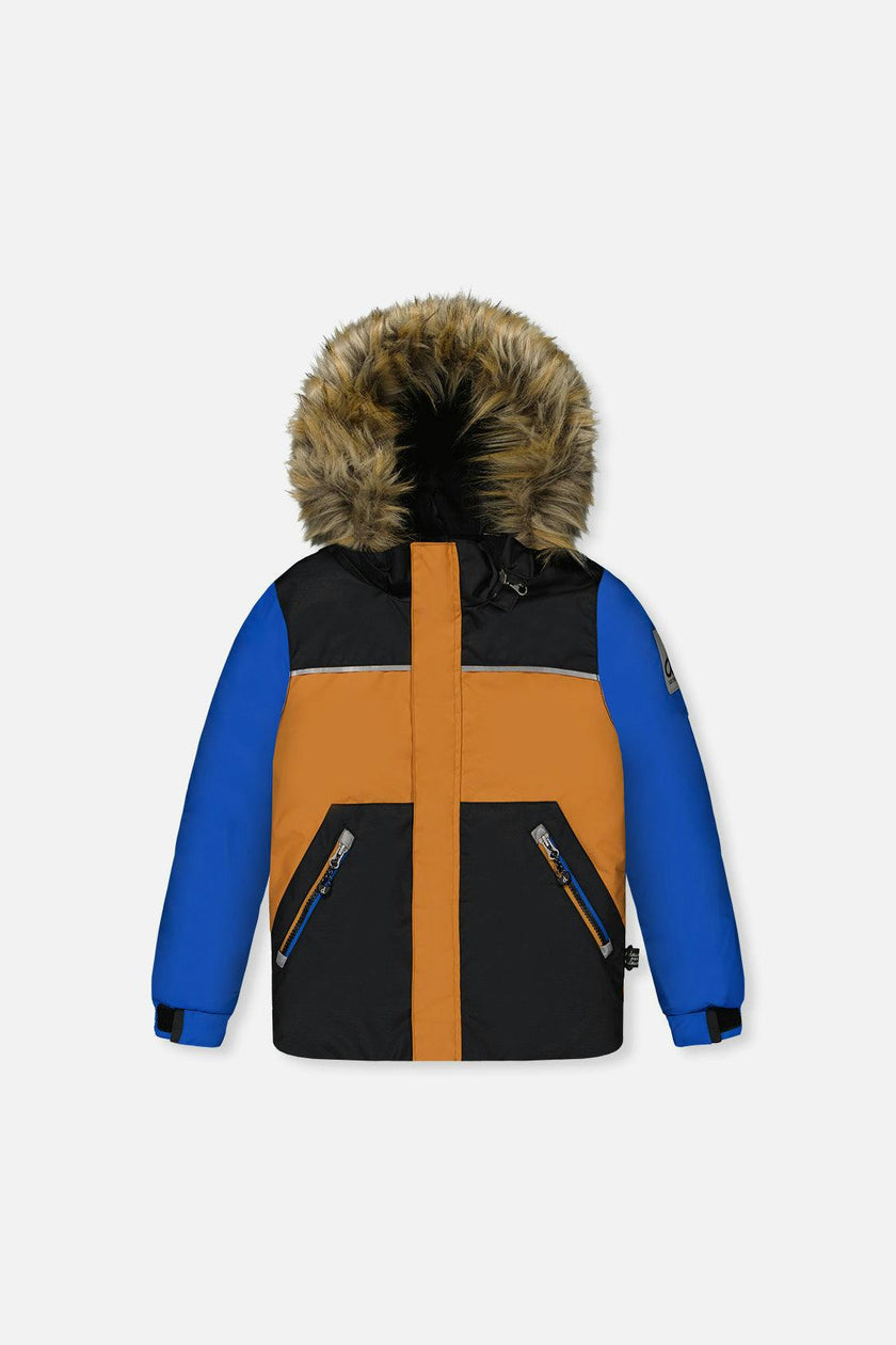 Two Piece Discover Snowsuit Black Brown and Blue