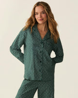 Women's Poplin Pajama Set in Ditsy Waltz Evergreen