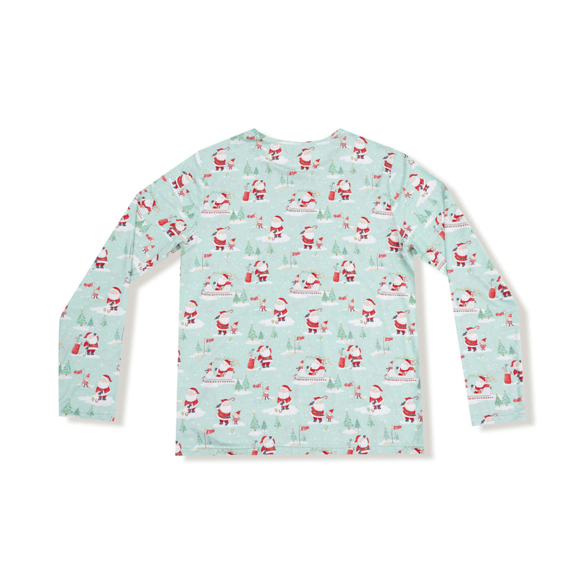Golfing Santa and Elves - Adult Long Sleeve Top