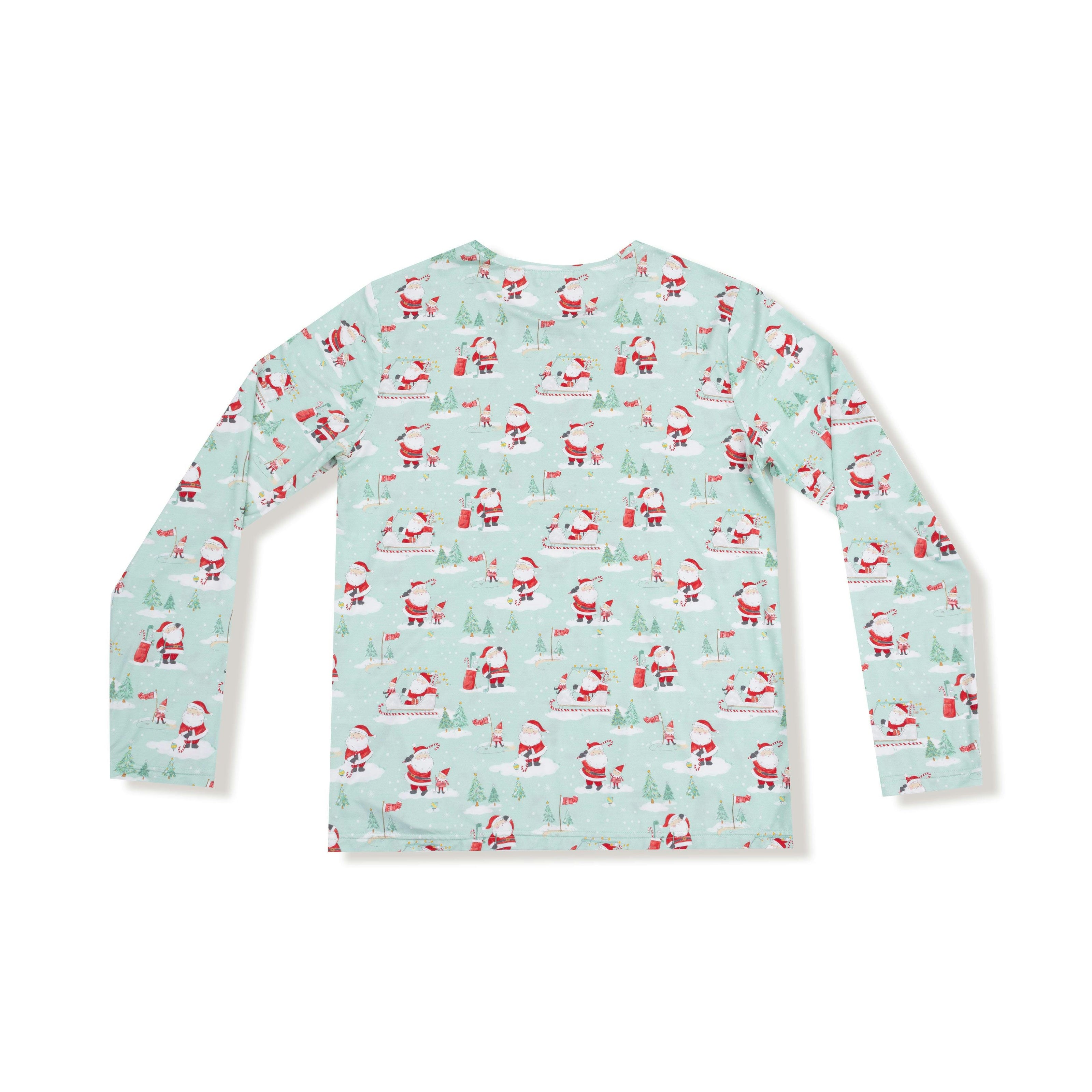 Golfing Santa and Elves - Adult Long Sleeve Top