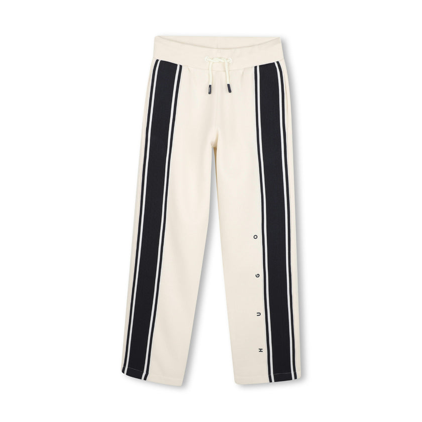 Cream Striped Jogging Pants