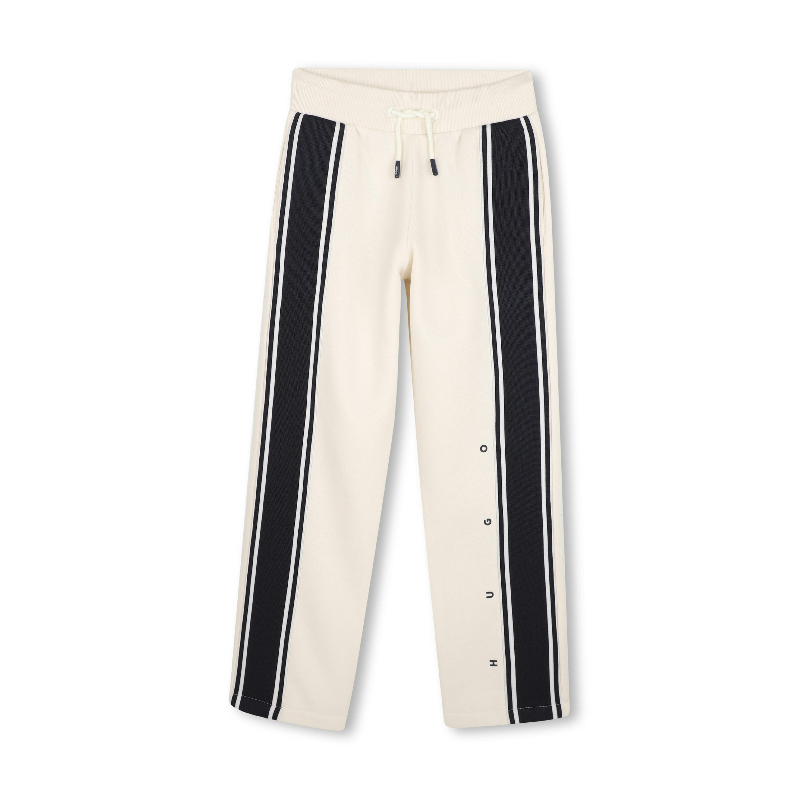 Cream Striped Jogging Pants