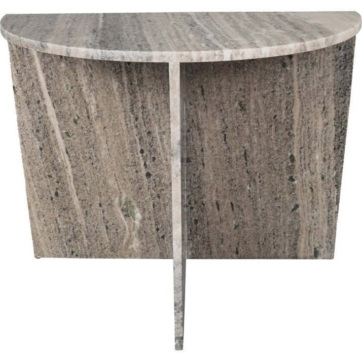 Patrice 20" Art Deco Minimalist Natural Marble Handmade Demilune Side Table