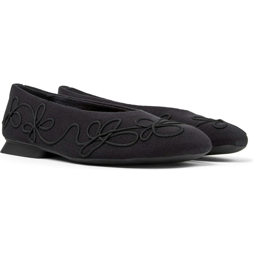 Women's Twins Textile Square Toes Ballerina Shoes