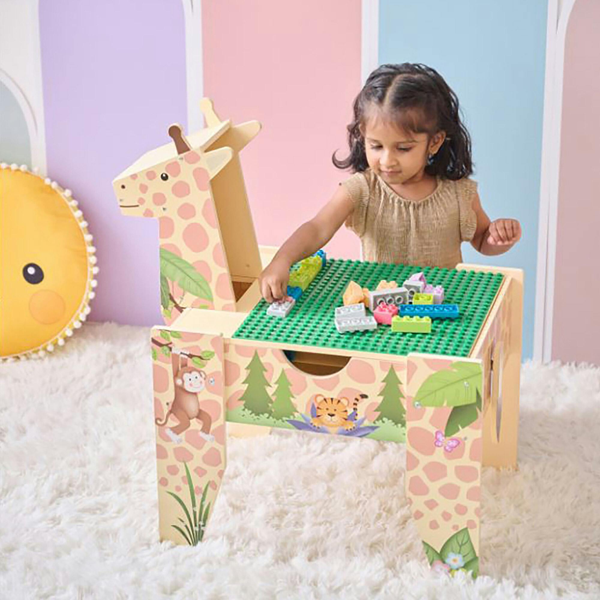 Jungle 2-in-1 Wooden Activity Table + 23Pc & 1 Car Included