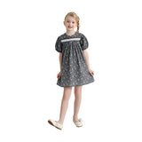 Gray Floral Lace Dress