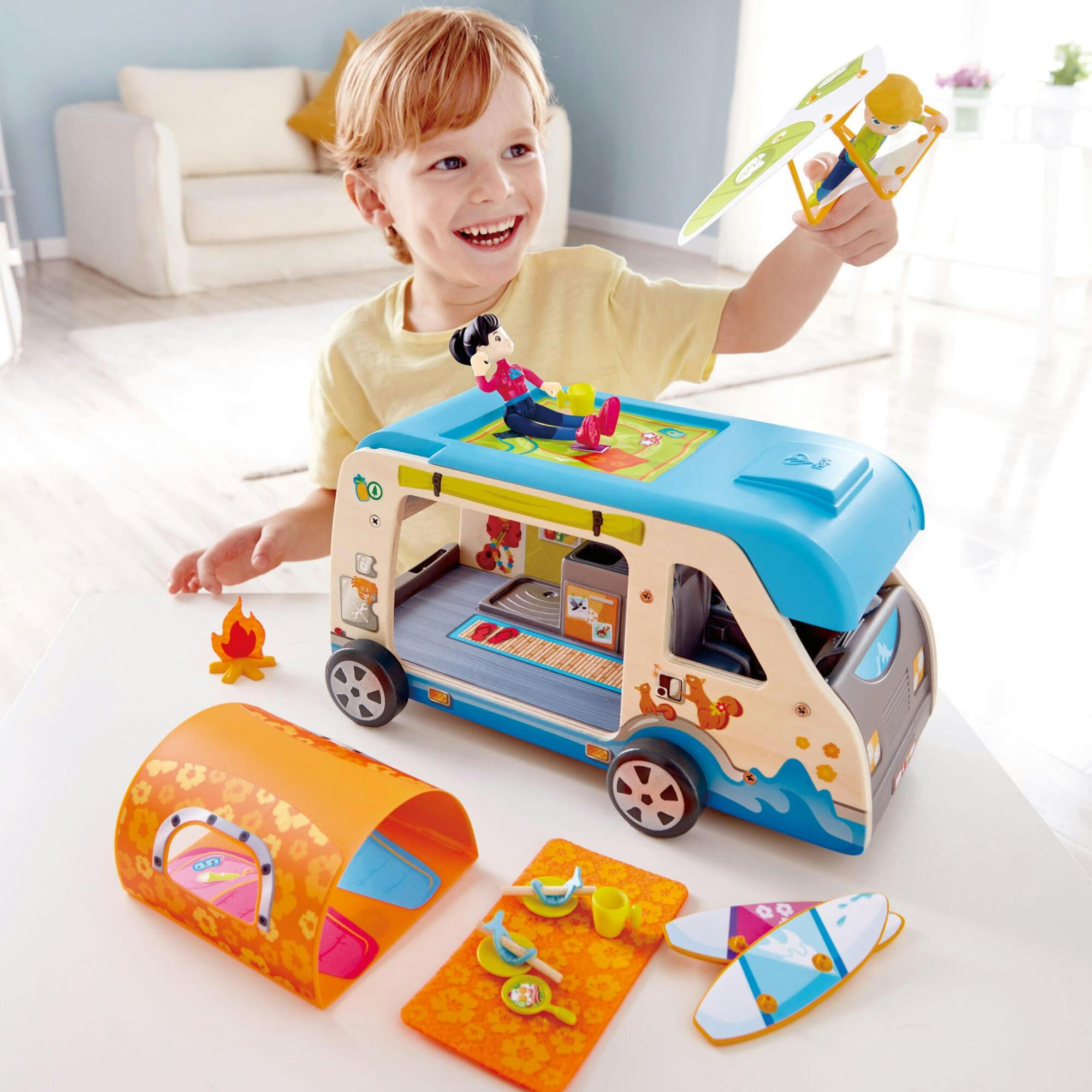 Adventure Camper Van Playset W/ Action Figures & Accessories
