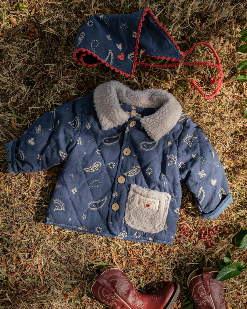 Quilted Jacket in Midnight Bandana