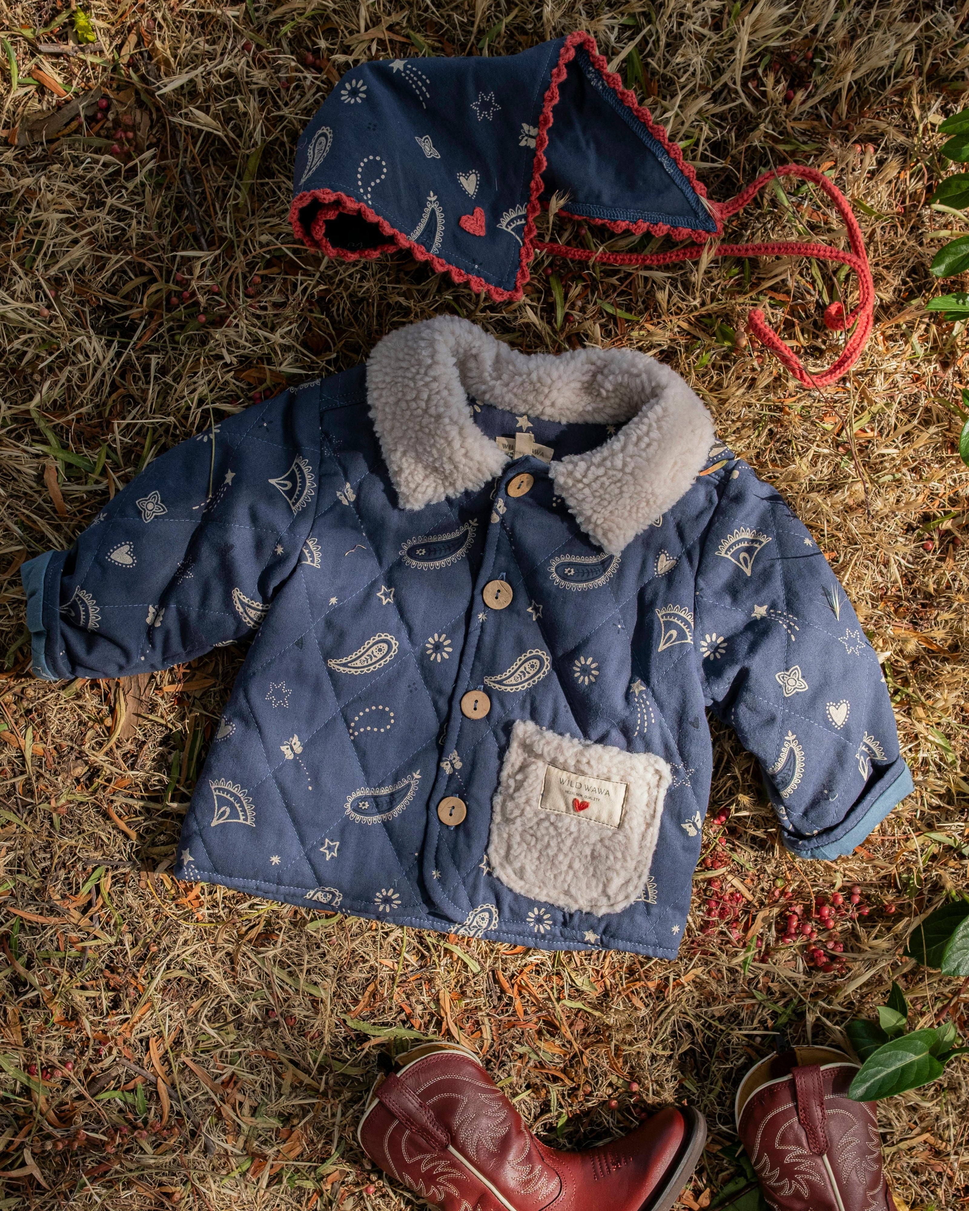 Quilted Jacket in Midnight Bandana