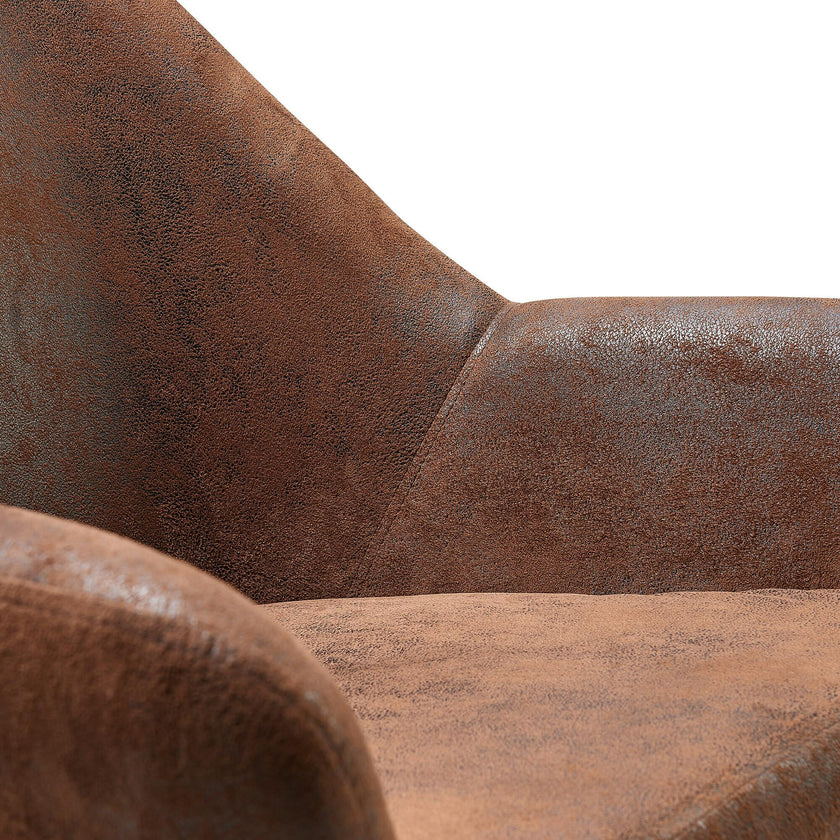 Divano Armchair with Aged Fabric and Solid Wood Legs