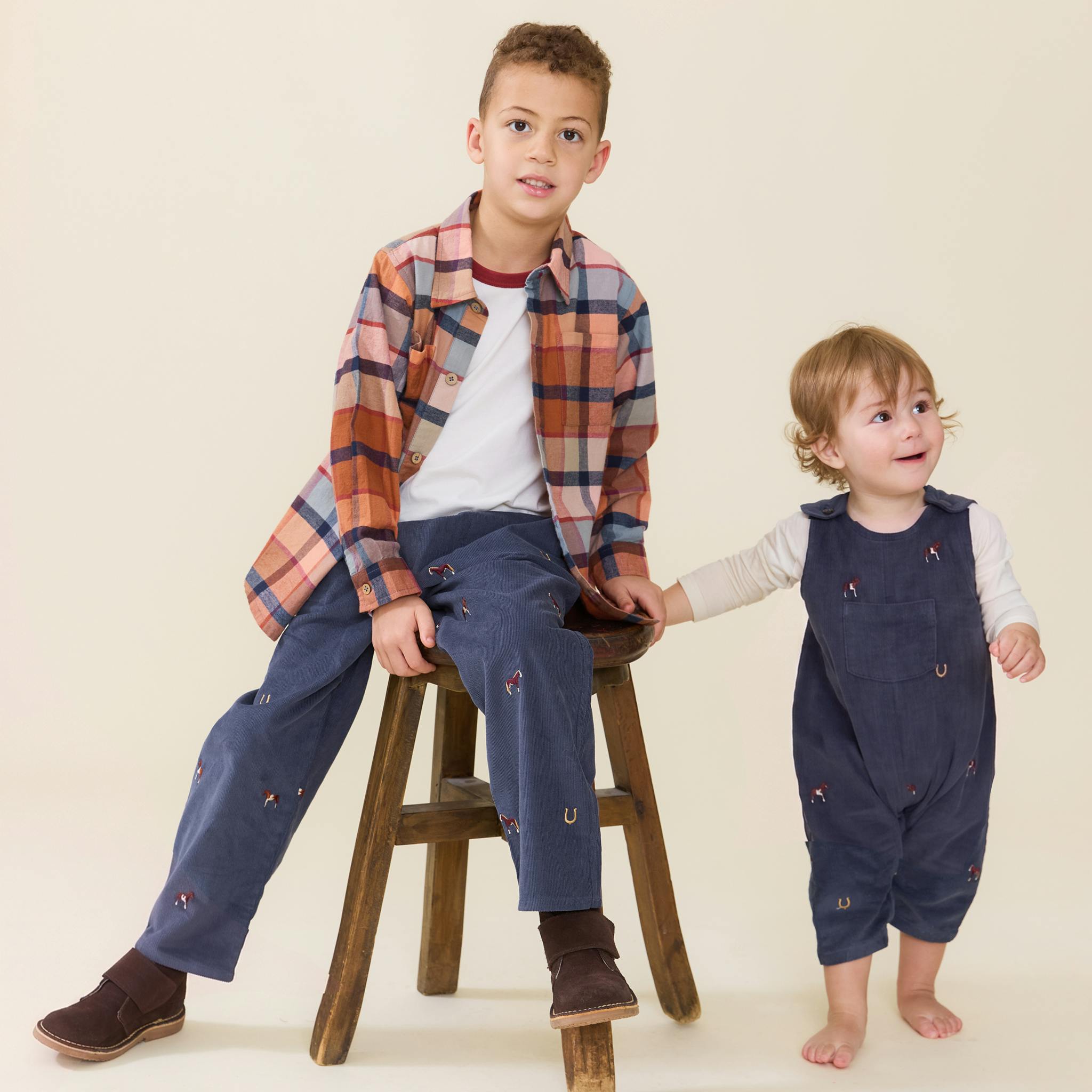 Baby Boys Noah Jumper - Navy Horse Embroidery