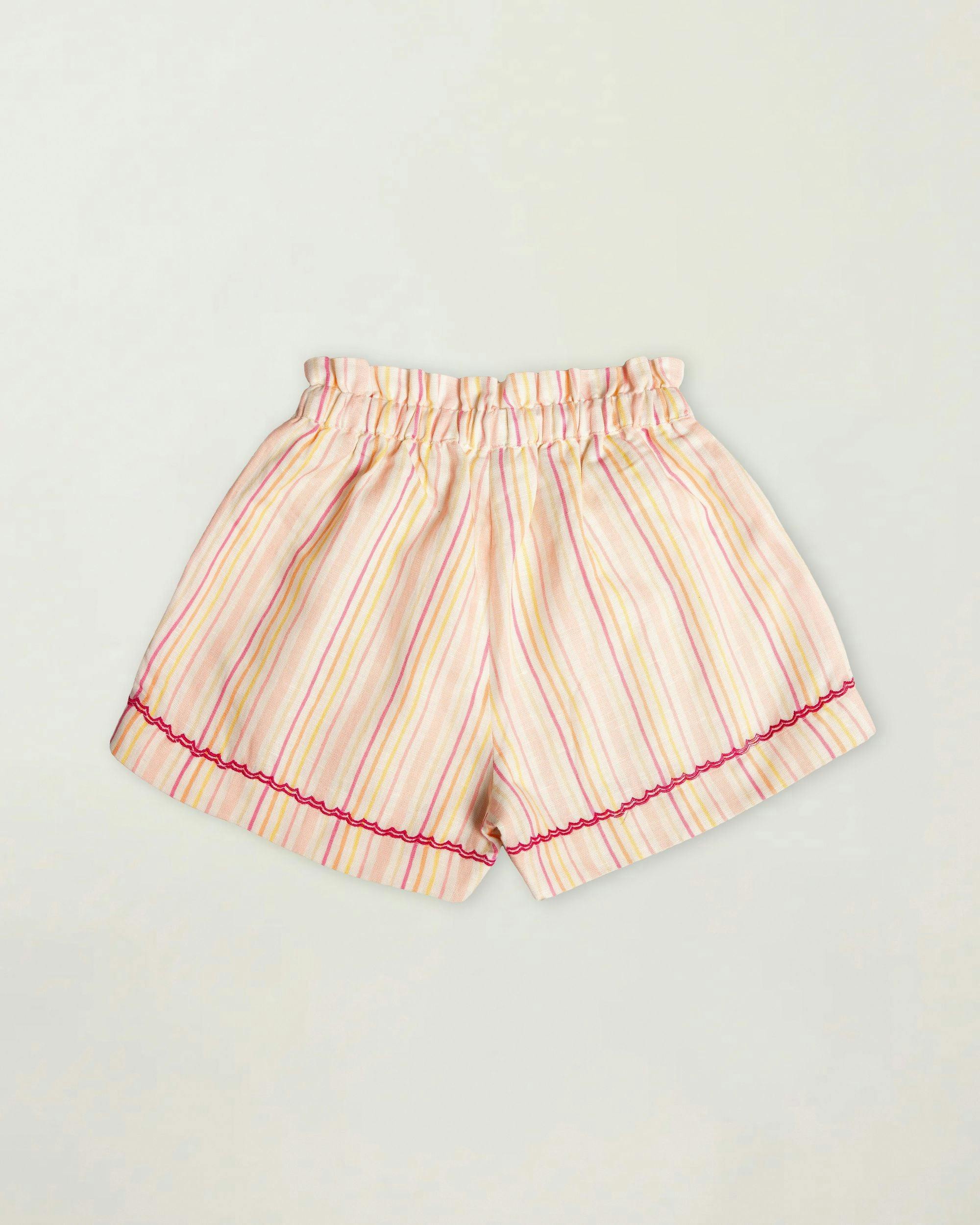 Roman Short - Pink Strips print
