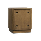 Potomac Reeding Pattern 2 Drawer Push to Open Nightstand Greige Wood Accent Storage
