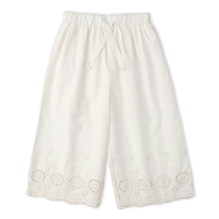 Organic Eyelet Top And Pant Set - Ivory Eyelet