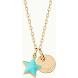 Personalized Enamel Star Necklace, 14k Gold Plated