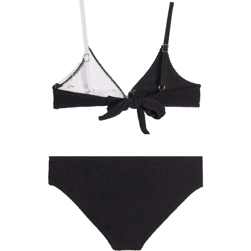 Fleur Crinkle Bikini Swimsuit - Black and White