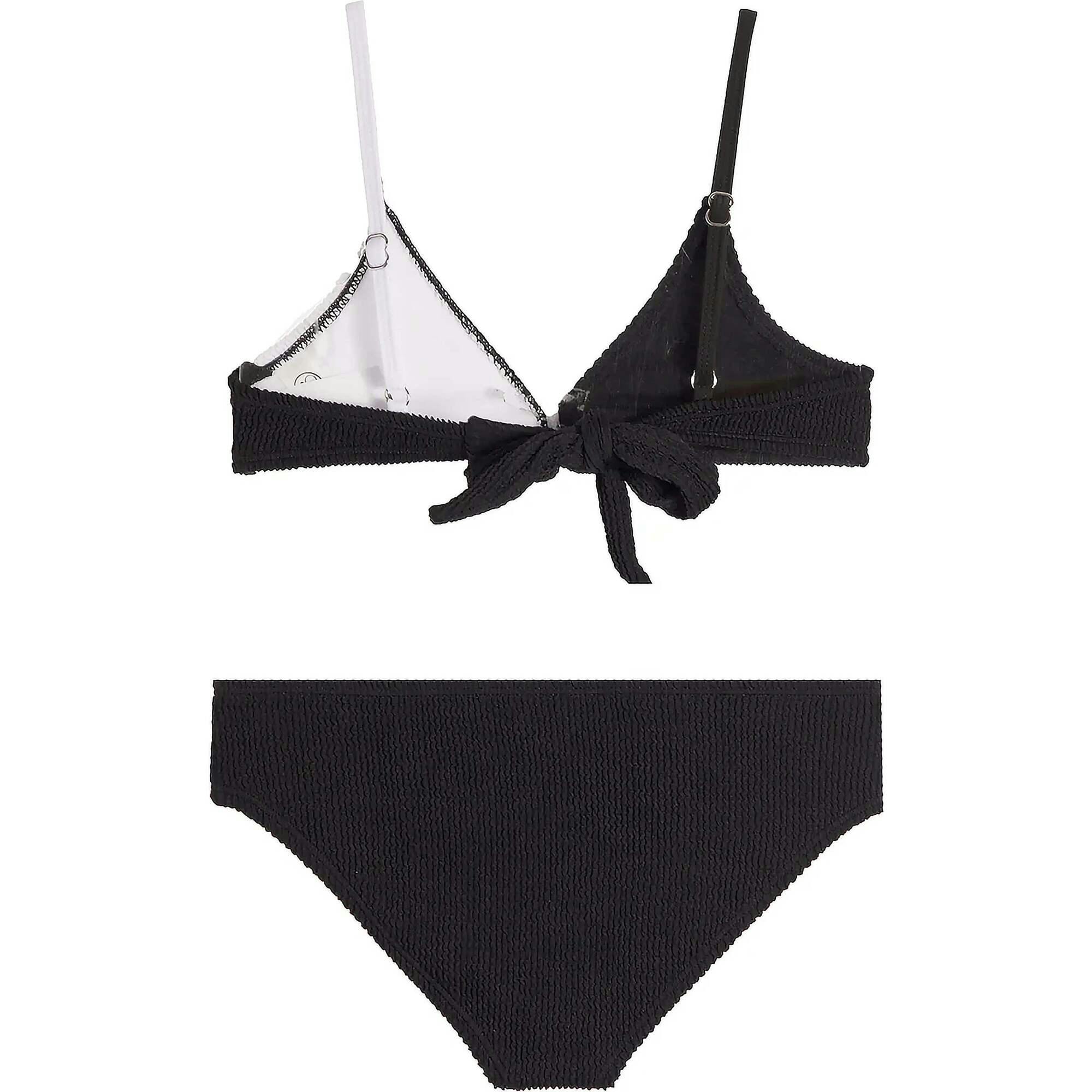 Fleur Crinkle Bikini Swimsuit - Black and White