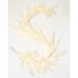 All Aglow - Pre-Lit White Norfolk Pine Christmas Mantel Garland Winter Table Runner
