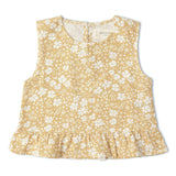 Organic Ruffle Top & Pants Set - Yellow Blossom