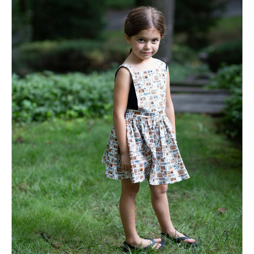 Pinafore Dress in Boombox/Headphones