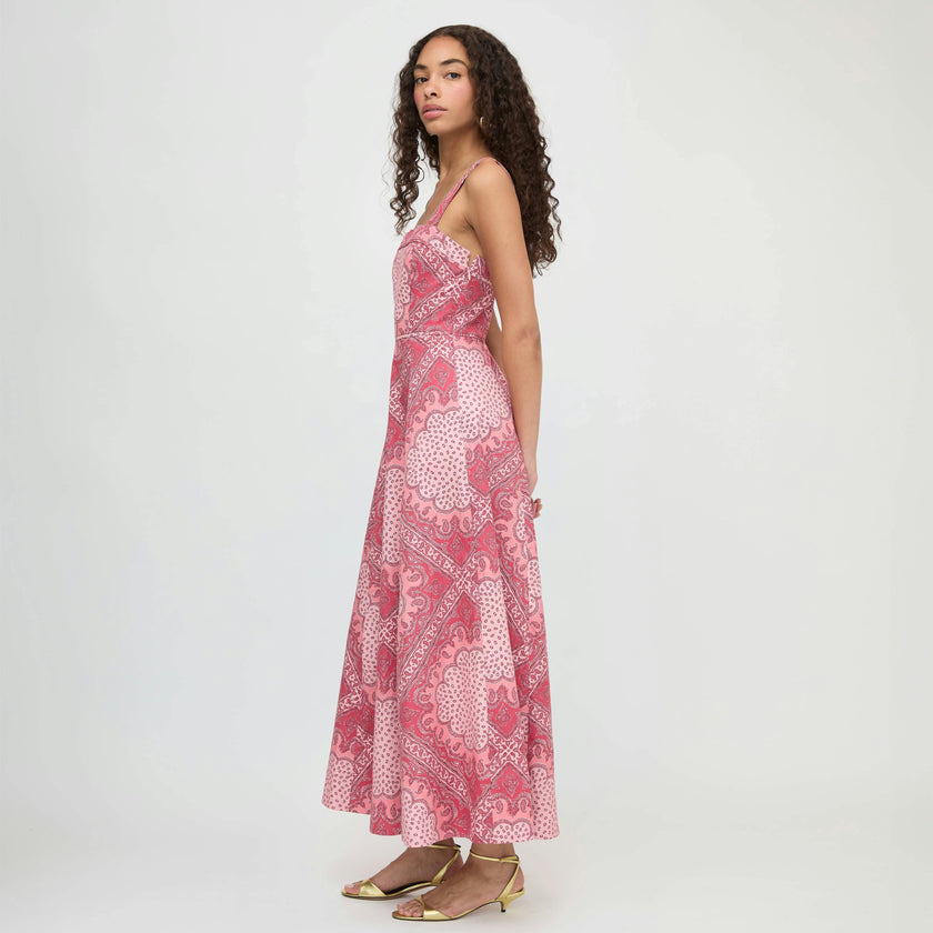 The Ezra Dress - Berry Paisley Scarf