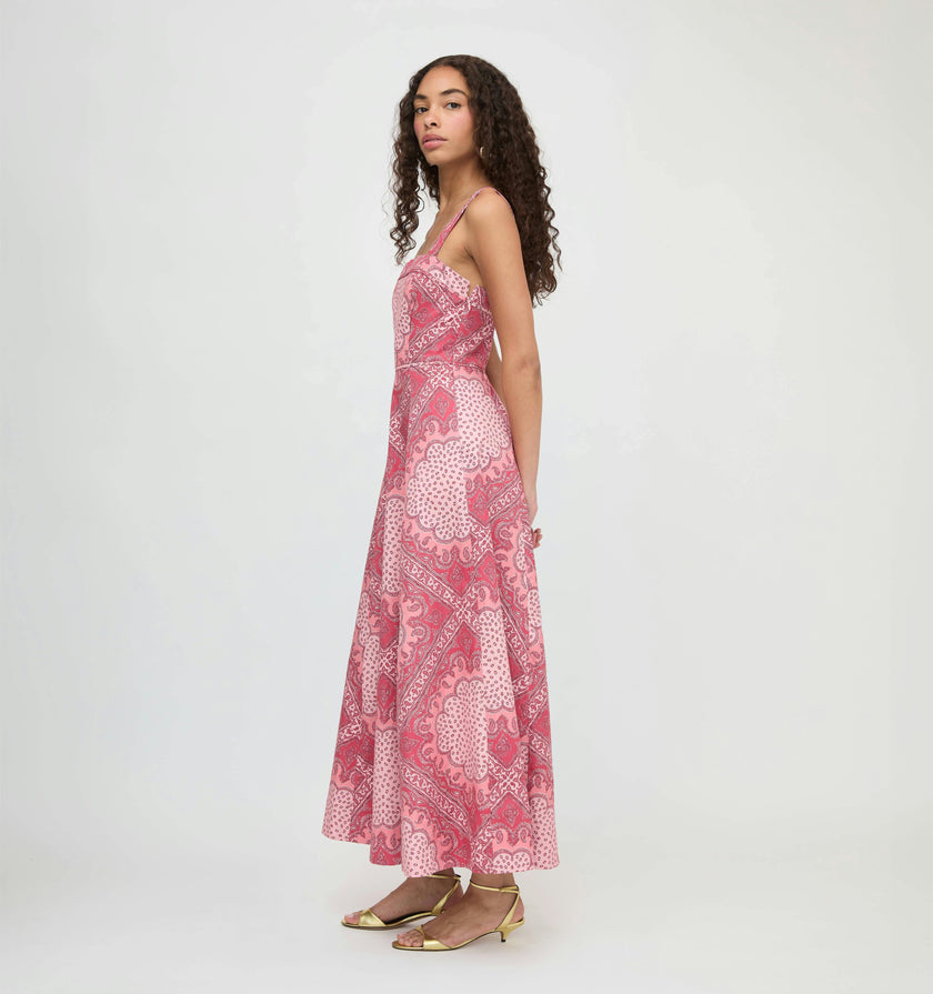 The Ezra Dress - Berry Paisley Scarf