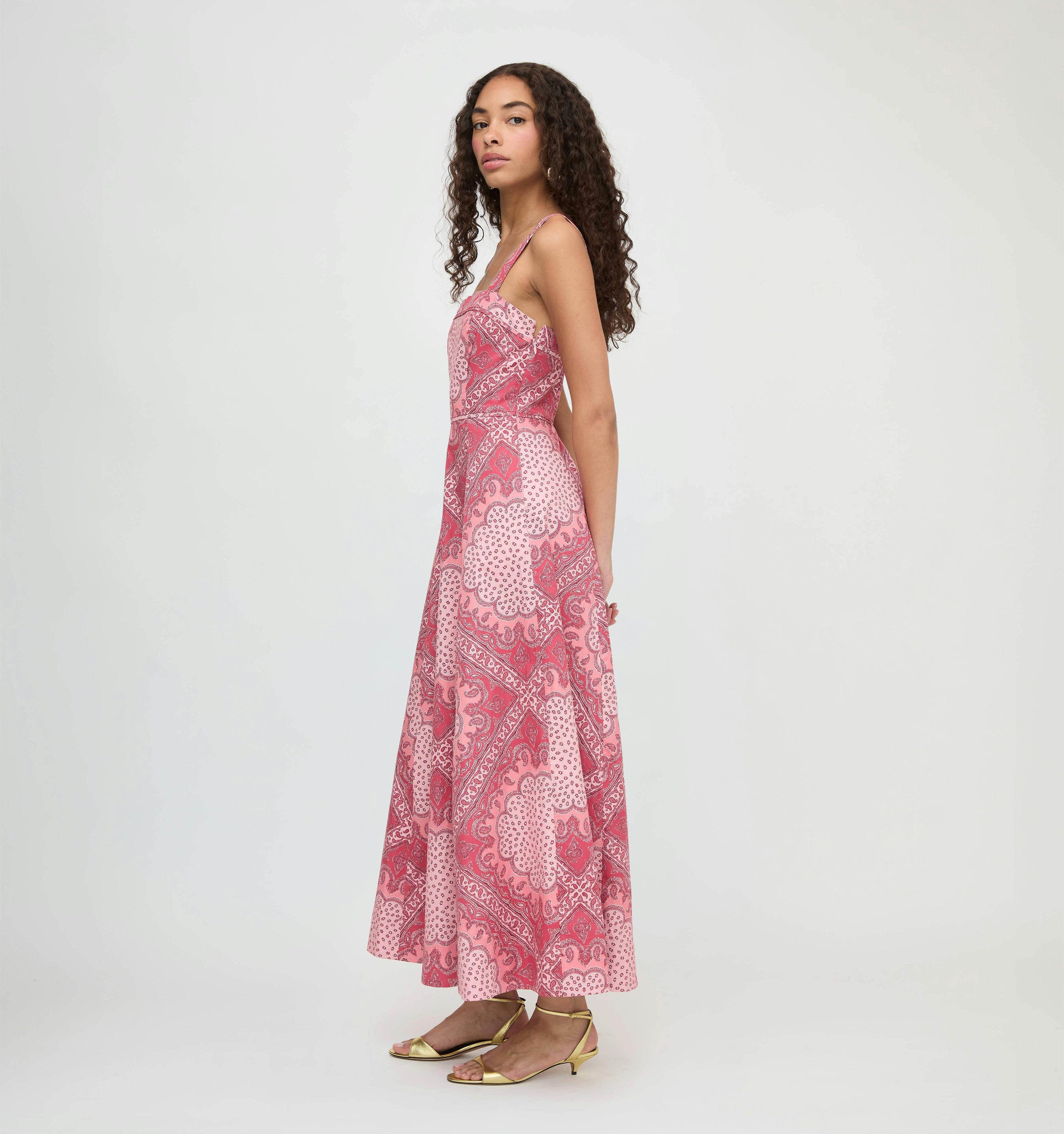 The Ezra Dress - Berry Paisley Scarf