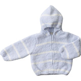 Chenille - Light Blue & Ivory Stripe Hooded Jacket