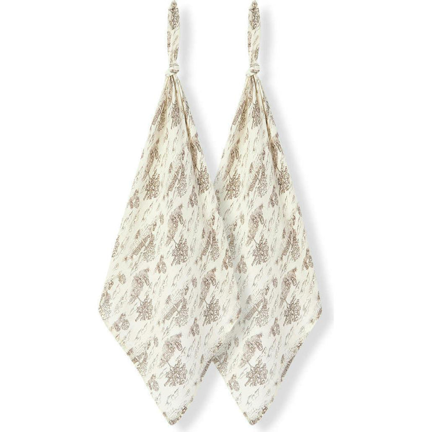 Country Toile Bamboo Two-Piece Burp Cloth Set