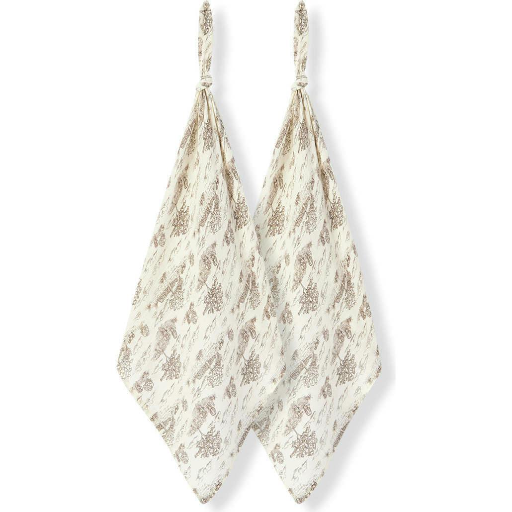 Country Toile Bamboo Two-Piece Burp Cloth Set