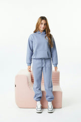 Lea Fall Blue Sky French Terry Oversized Hoodie - Lucky