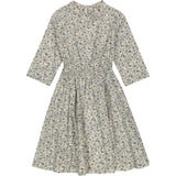 Gabriela Circle Floral Print Elastic Waist Skirt Dress, Cream