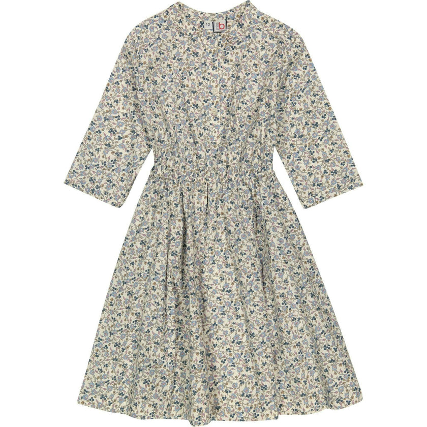 Gabriela Circle Floral Print Elastic Waist Skirt Dress, Cream