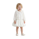 White Lace-Trim Skirt Ensemble