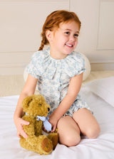 Esme Floral Swiss Voile Scallop Collar Pyjamas in Blue (18mths- 10yrs)