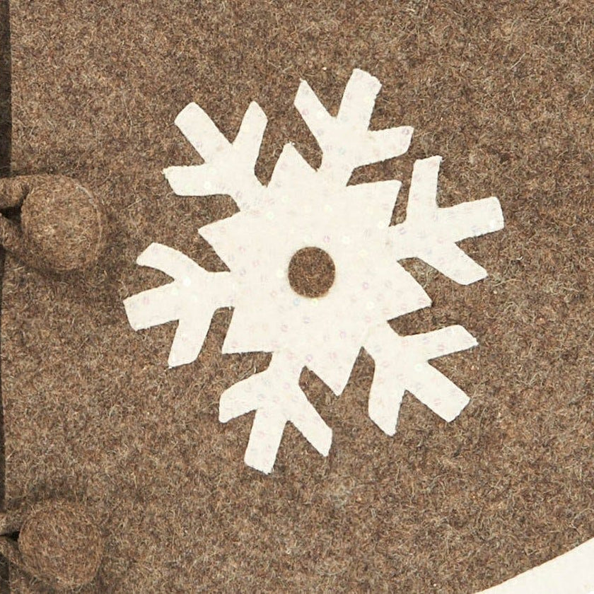 Handmade Snowflakes Gray Christmas Tree Skirt Felt - 60" Arcadia Home