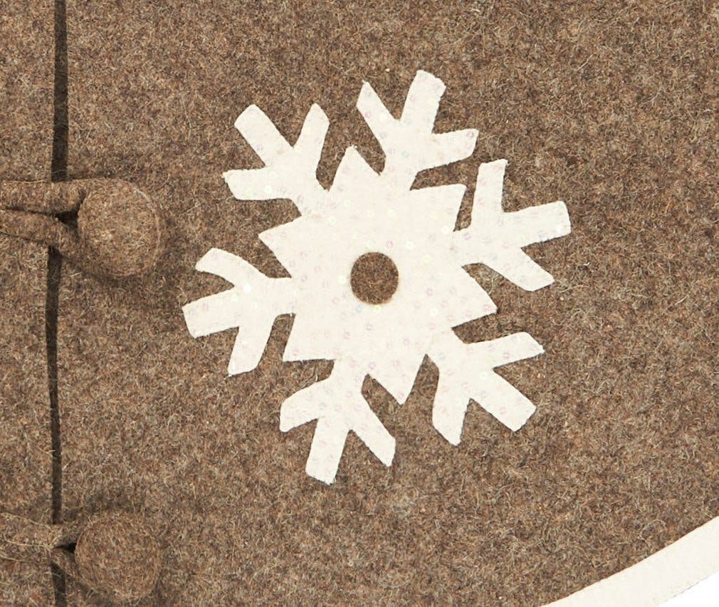 Handmade Snowflakes Gray Christmas Tree Skirt Felt - 60