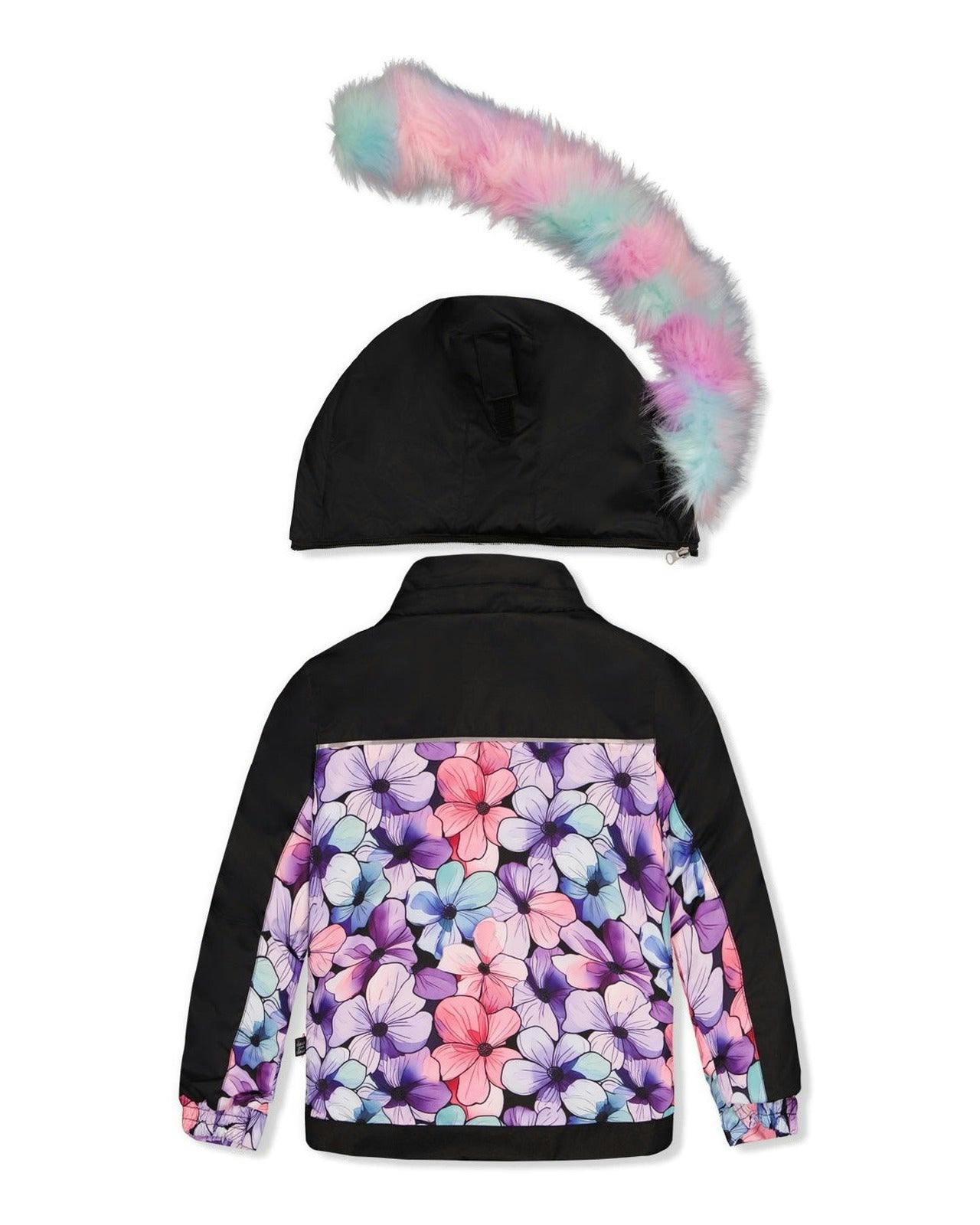 Two Piece Play Snowsuit Purple Floral Print with Gradient Pants