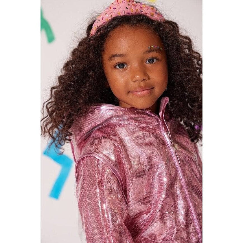 Rose Sequin Rain Jacket