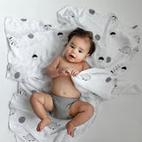 Hedgehogs and Mushrooms Bamboo Swaddle